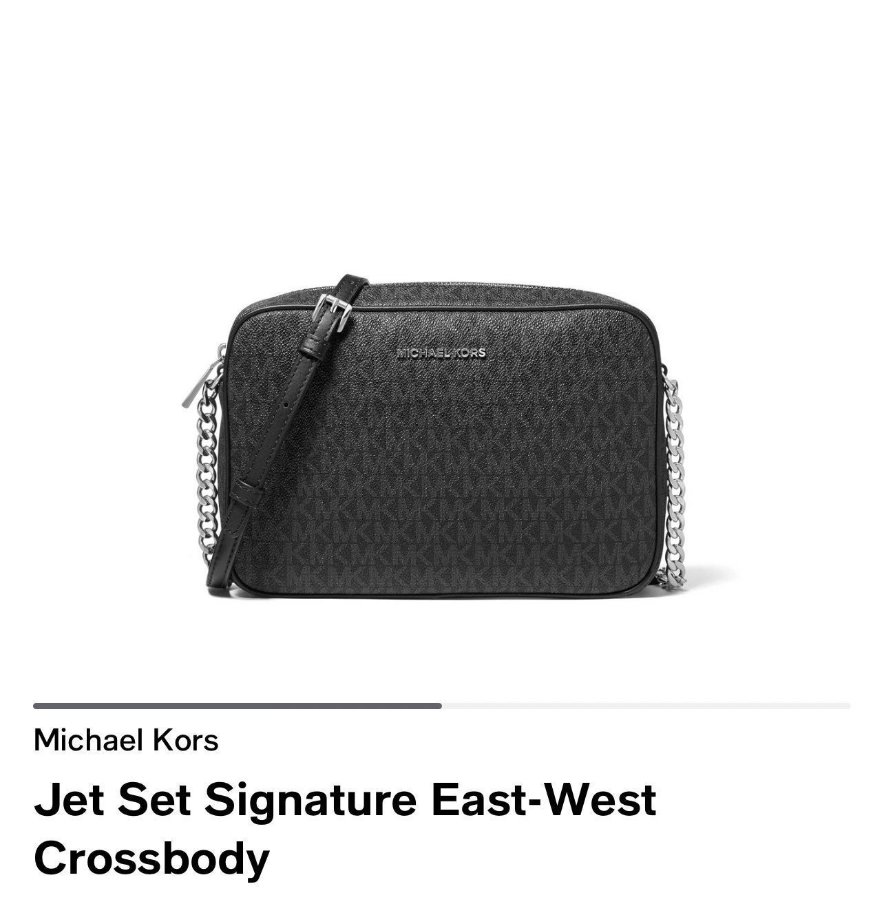 NWT Michael Kors Jet Set Large East West Chainlink Crossbody In Monogram Style