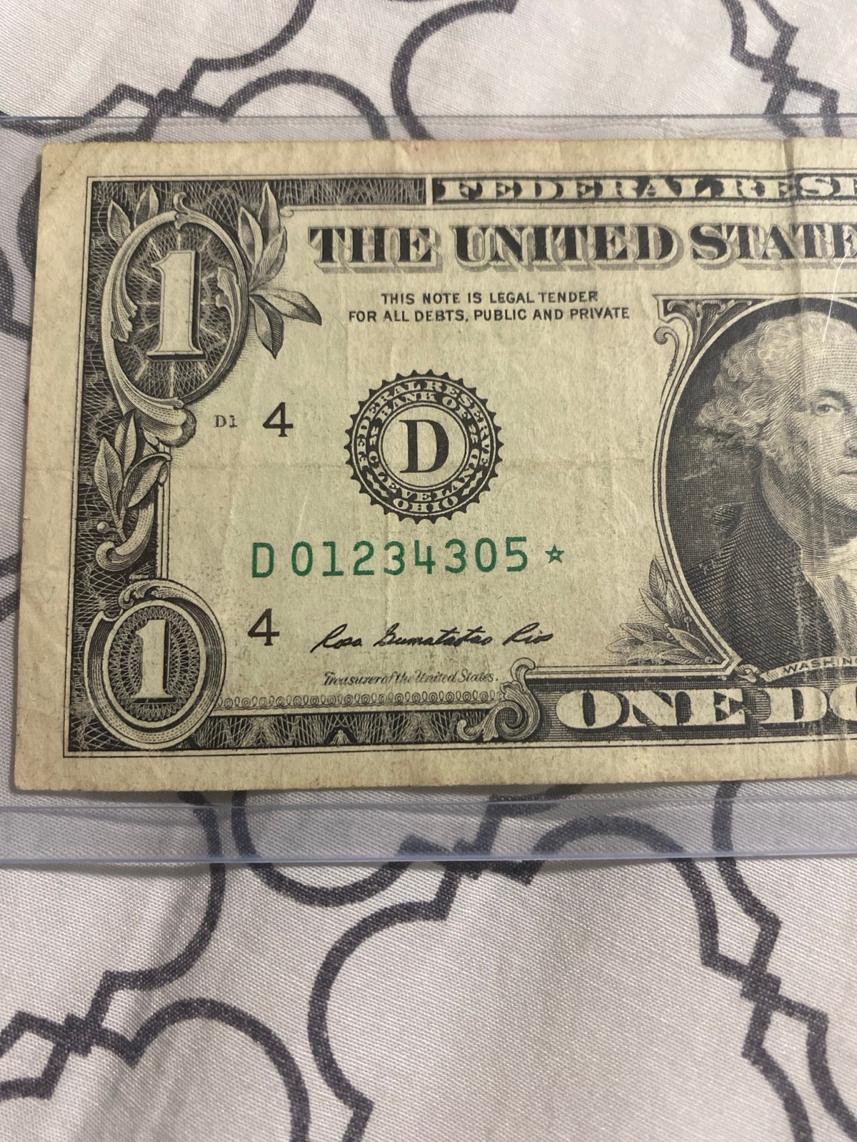 1 Dollar Bill Star Note