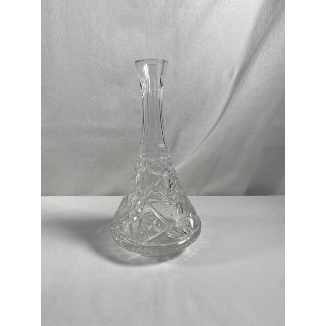 VTG Clear Cut Crystal Glass Liquor Wine 11 Decanter ONLY Hobstar Pattern #552