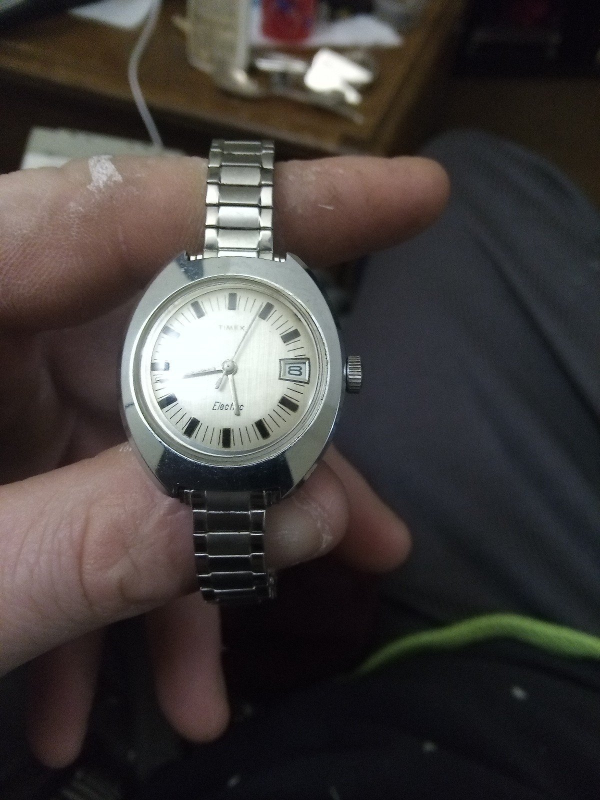 Time X chrome plated watch.