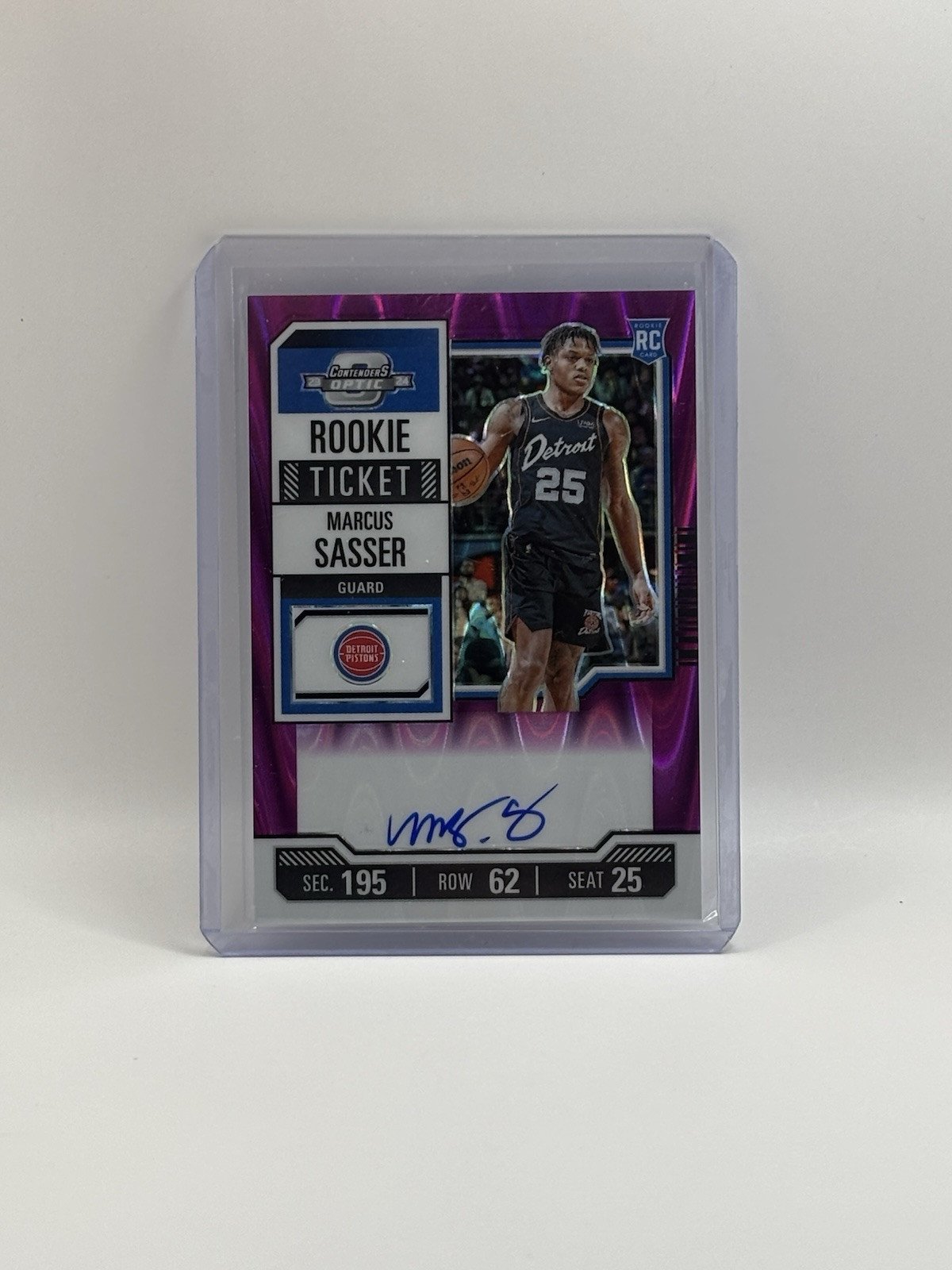 2023-24 Panini Contenders Optic Marcus Sasser /18 Purple Rookie Auto #103