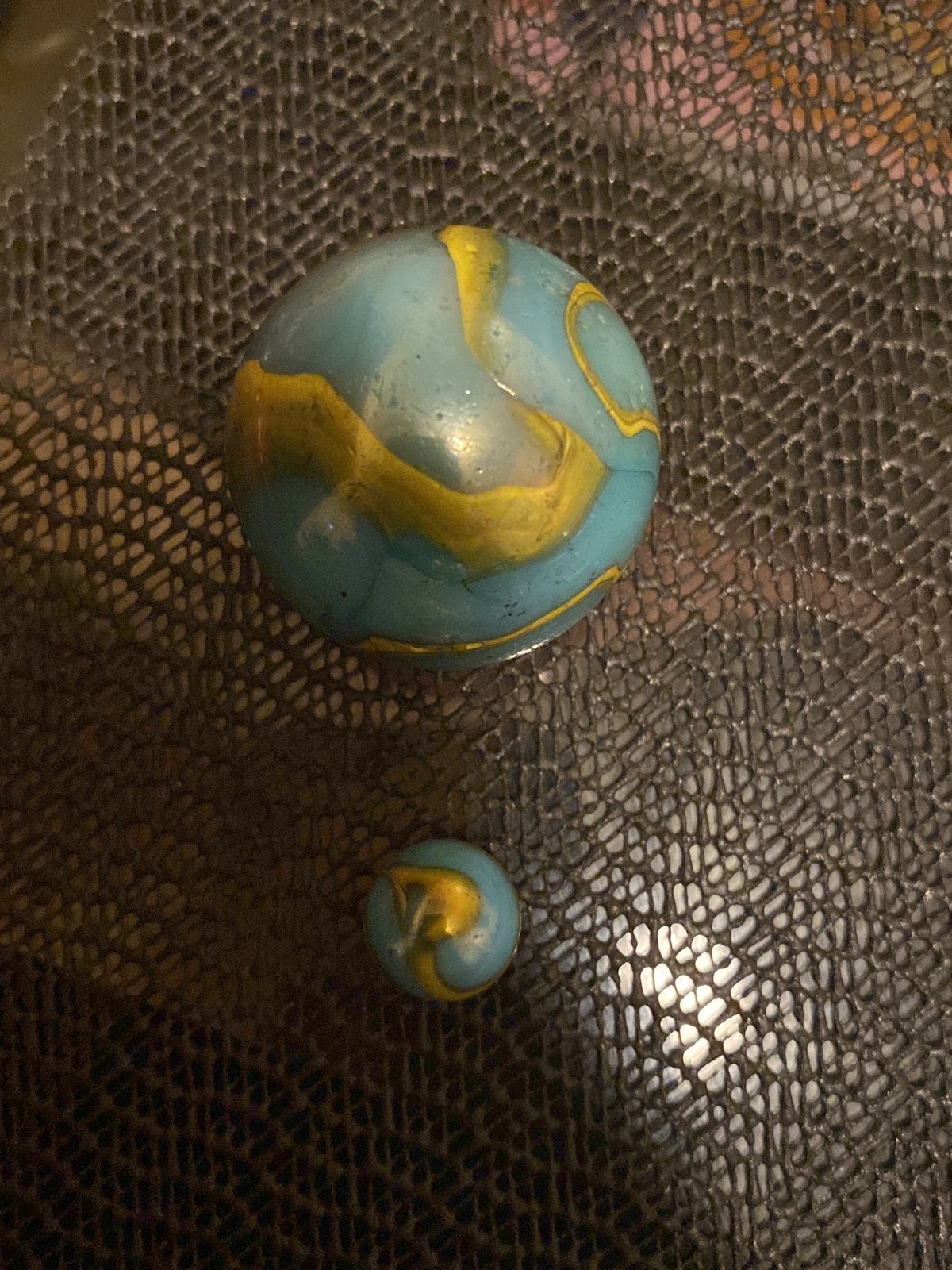 Blue Yellow Vintage Shooter Marble