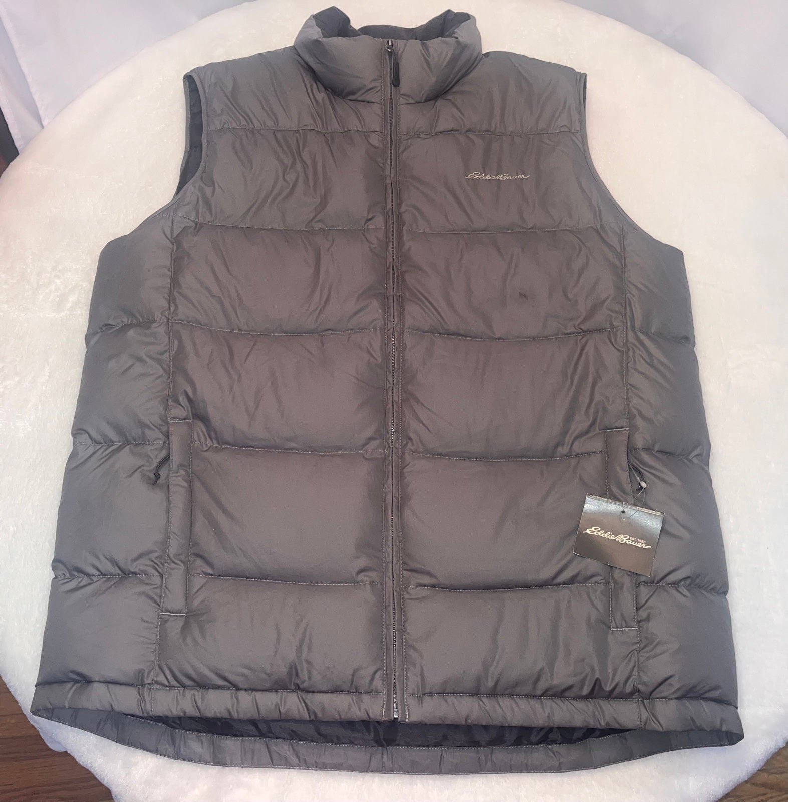 Eddie Bauer Classic Down Puffer Vest Men's Tall XL Gray