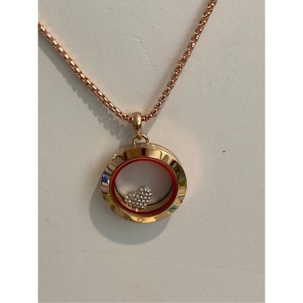 Rose Gold Locket Chain and Crystal Heart #keepsake