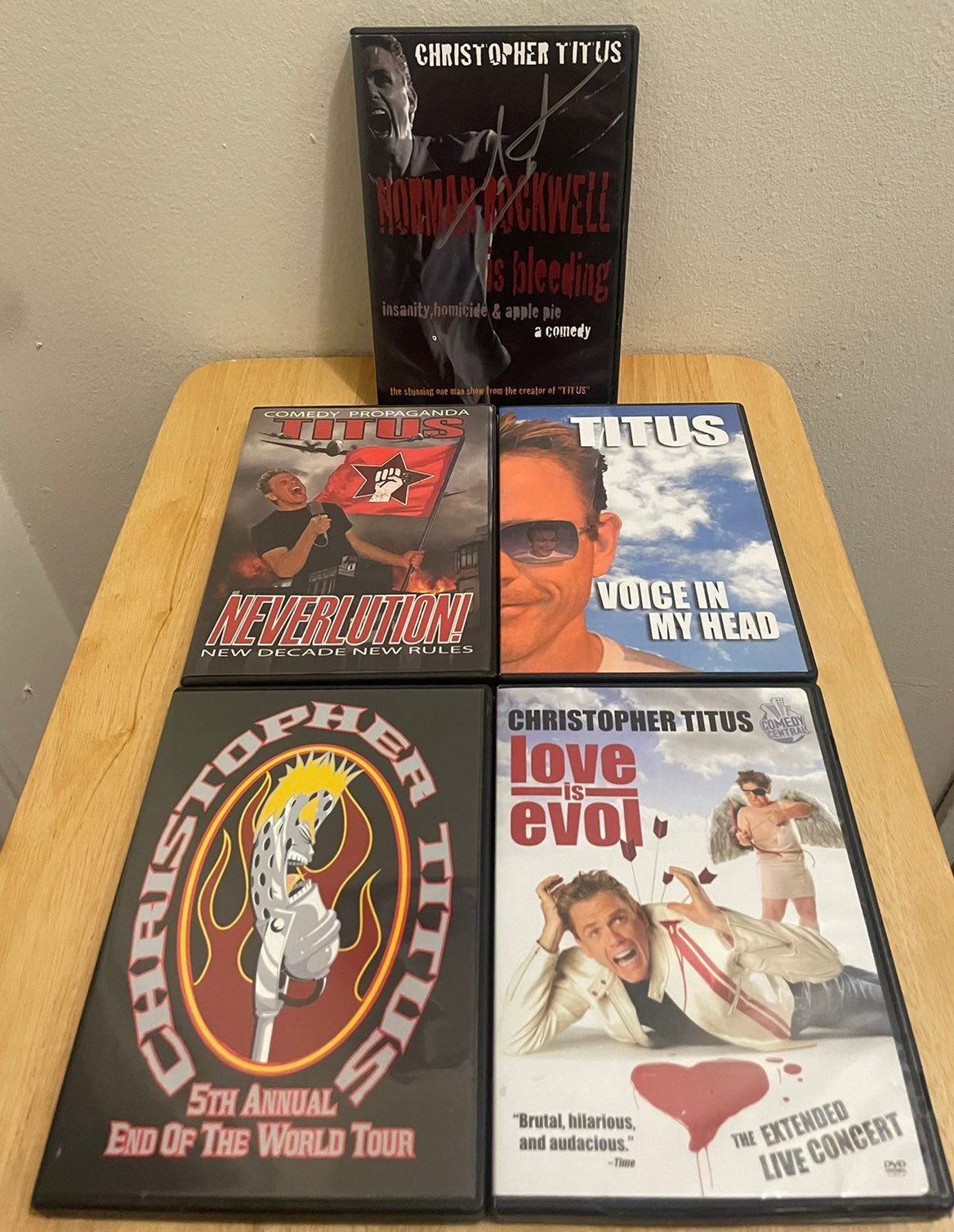 Christopher Titus 5 DVD Lot Autograph Norman Rockwell Is Bleeding Comedy Rare