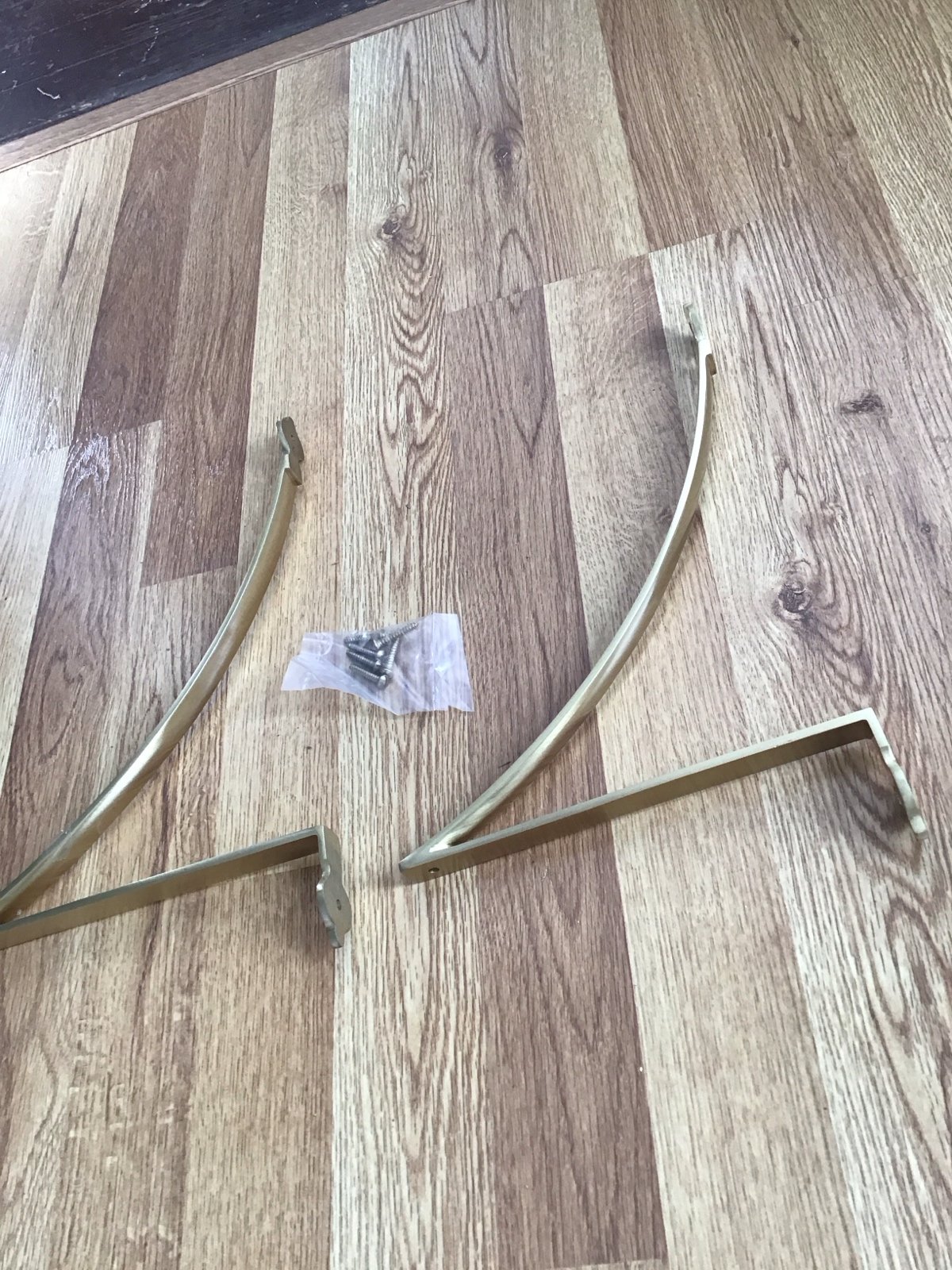 Signature hardware set of 2 shelf brackets, 8 inch new, solid brass, keeton
