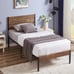 Platform Full Bed Frame with Rustic Vintage Wood Headboard and Footboard