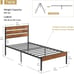Platform Full Bed Frame with Rustic Vintage Wood Headboard and Footboard