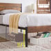 Platform Full Bed Frame with Rustic Vintage Wood Headboard and Footboard