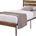 Platform Full Bed Frame with Rustic Vintage Wood Headboard and Footboard