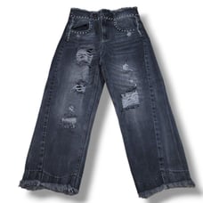 United Colors Of Benetton Jeans Size 25 26x22 Cropped Jeans Distressed Destroyed