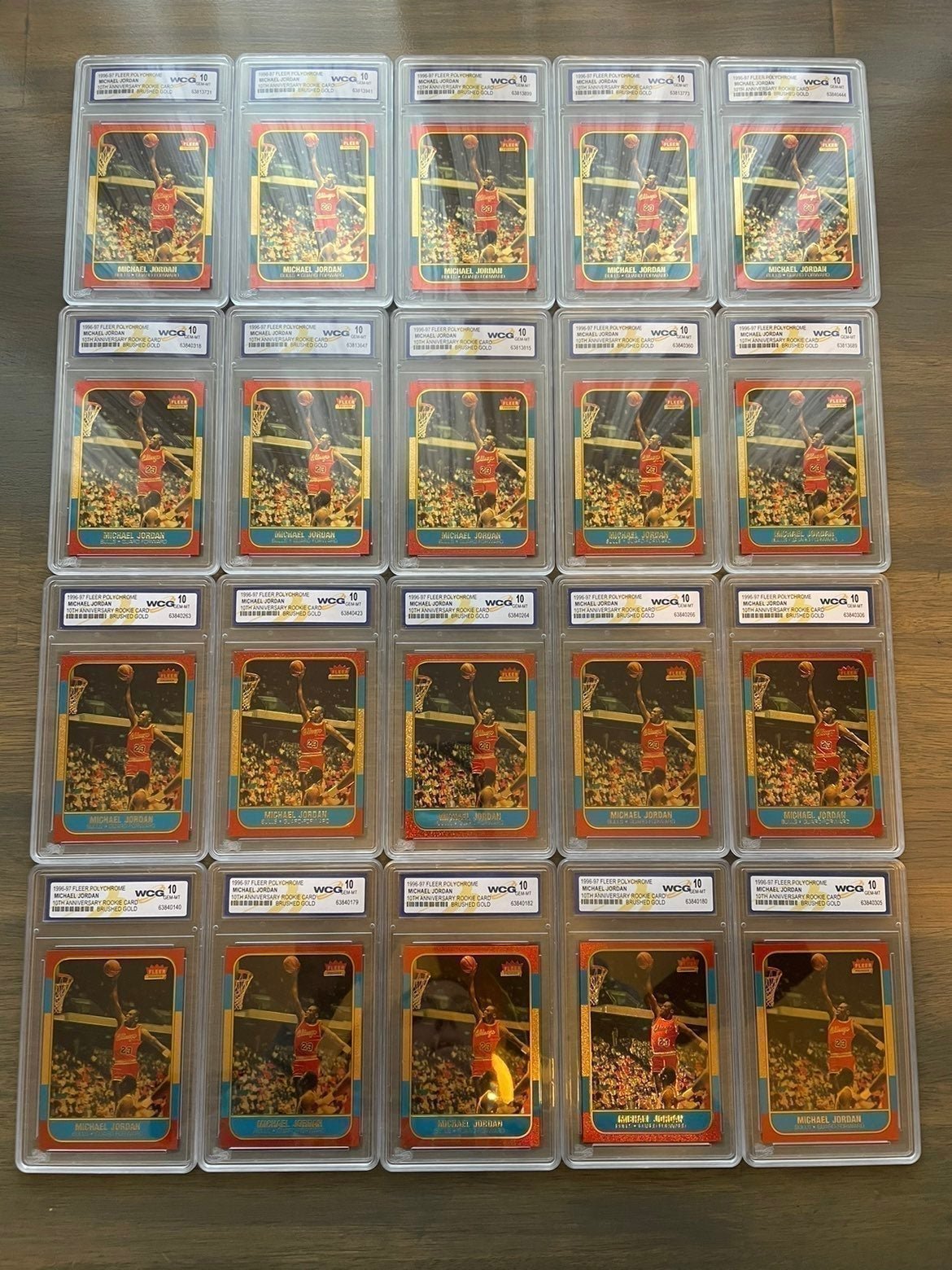 1996-1997 Fleer Michael Jordan Decade of Excellence Poly Card Bundle WCG Mint 10
