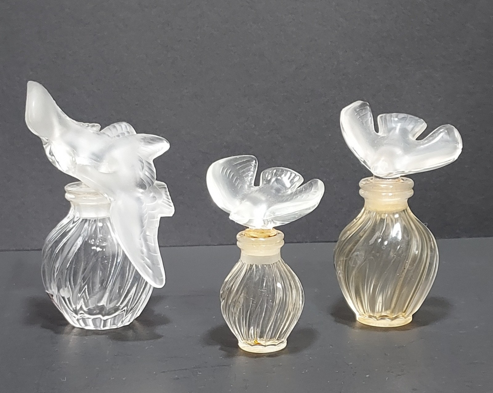 3 Lalique Nina Ricci Empty Perfume Bottles