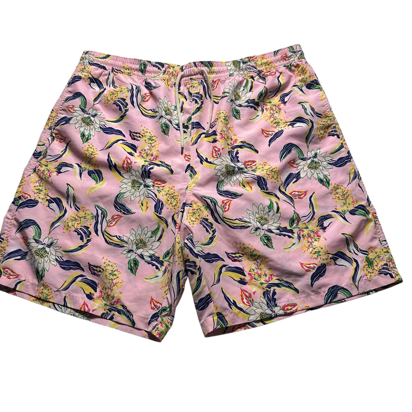 Polo Ralph Lauren Men 2XLT Floral Swimsuit Swim Shorts Tropical Print Pink
