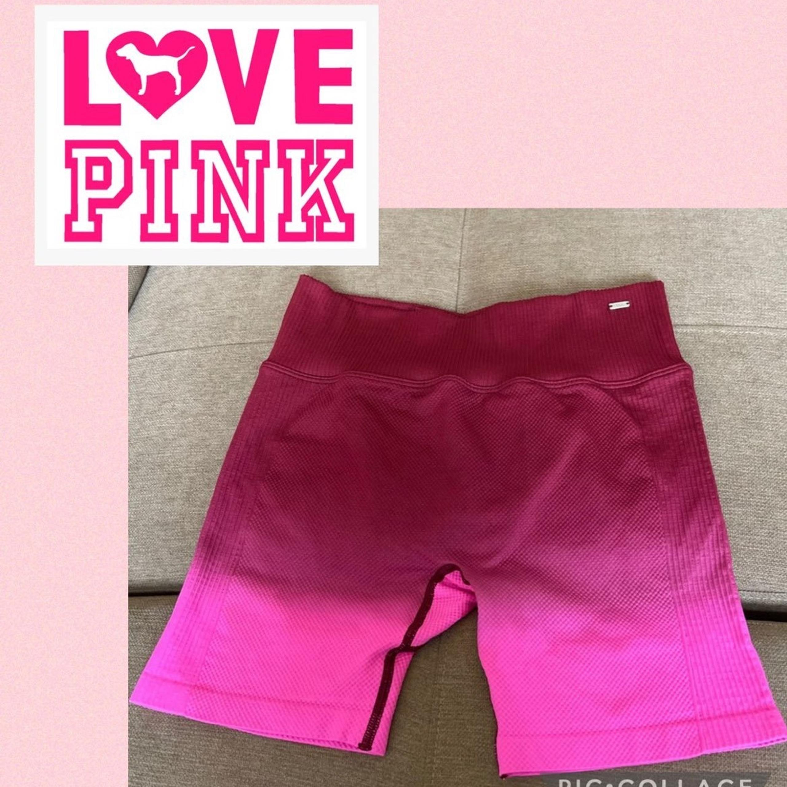 Victoria secret Biker shorts Seamless  Sz M Pink/Burgundy yoga gym Pilates