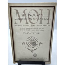 1935-1936 Season Program of the Metropolitan Opera House Week Mar 2 To 8 1936