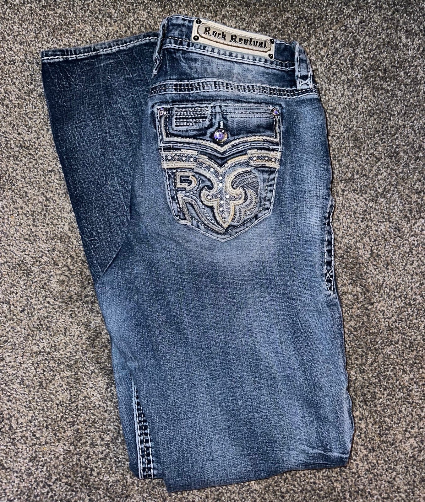WOMANS Rock Revival Jeans Buckle Ferry Easy boot SIZE 32 waist