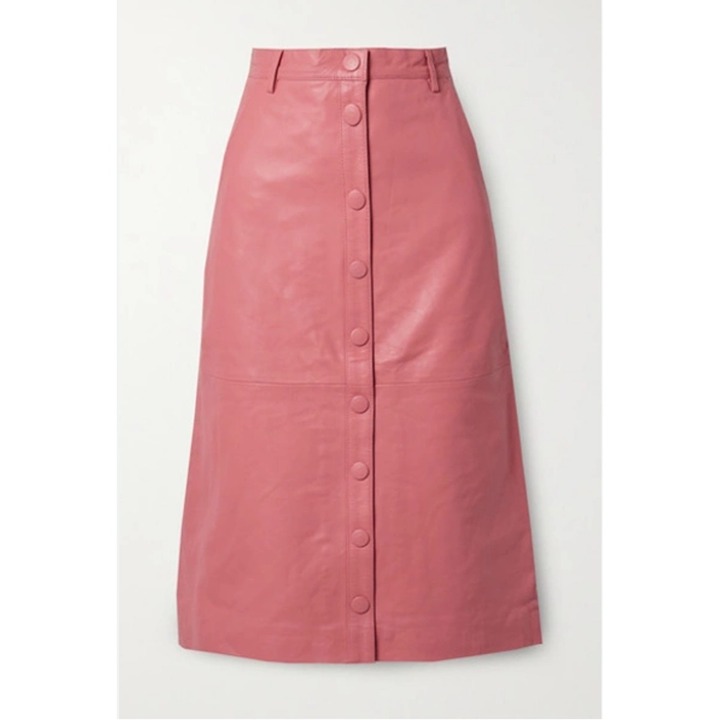 Remain Birger Christensen leather button down midi Skirt NWT size 6