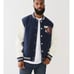 True Religion Men's Blue Horseshoe Patch Varsity Jacket Size Large