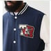 True Religion Men's Blue Horseshoe Patch Varsity Jacket Size Large