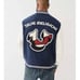 True Religion Men's Blue Horseshoe Patch Varsity Jacket Size Large