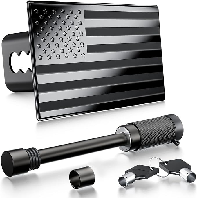 Metal Trailer Hitch Cover,Heavy Duty 2 Inch Tow Rear Receivers Plug Covers
