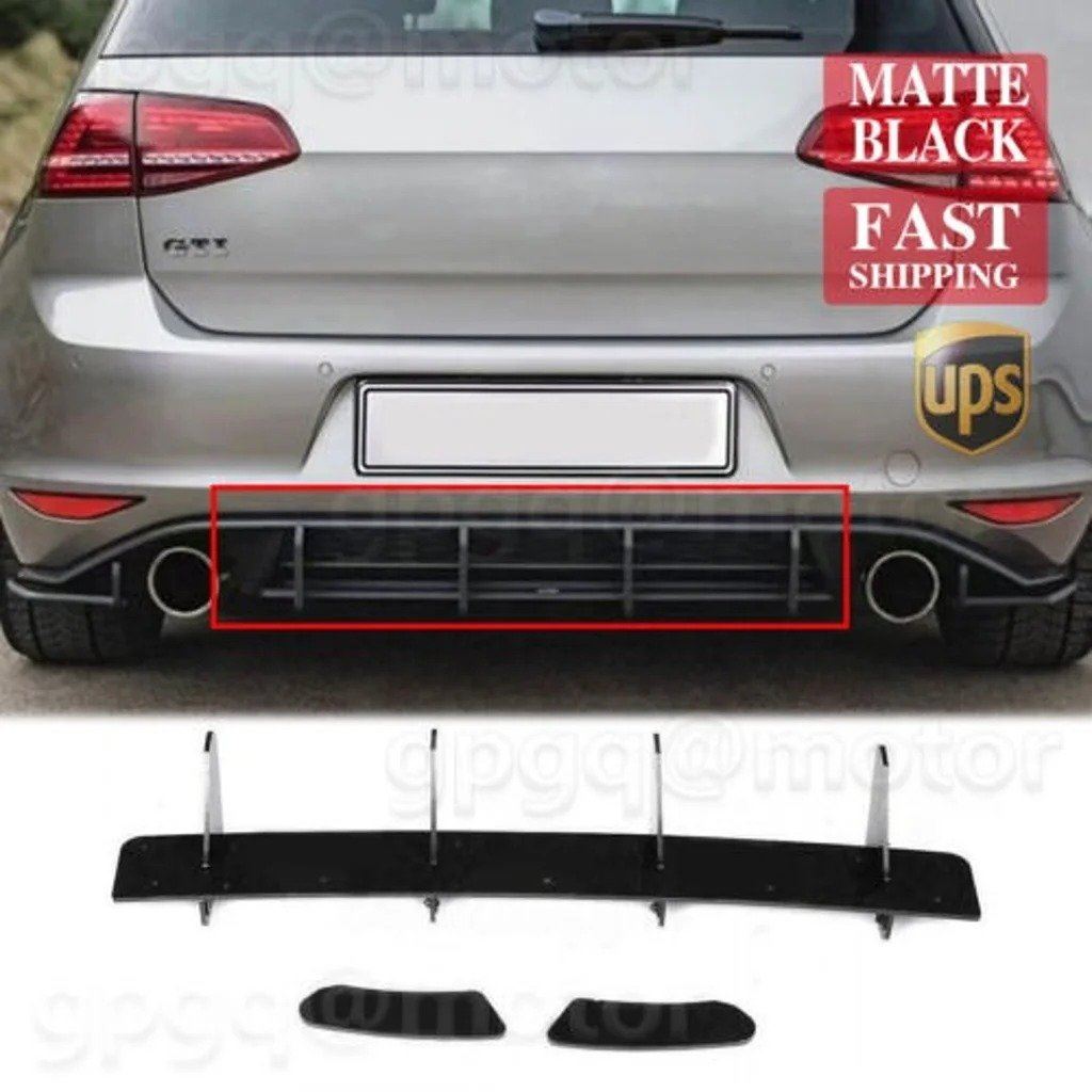 For Volkswagen VW Golf 7 MK7 GTI 14-17 Rear Bumper Lip Diffuser Spoiler Splitter