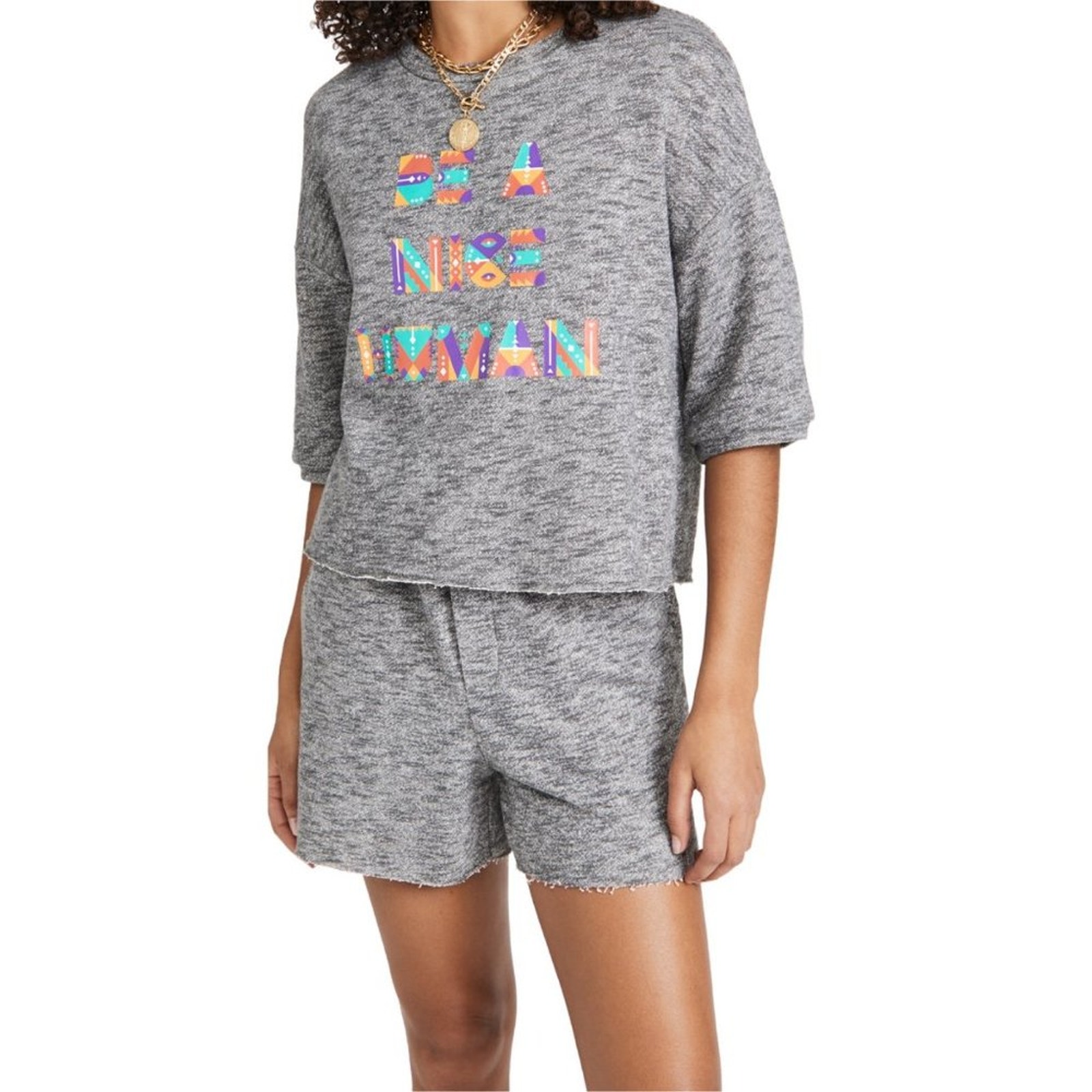 New Le Superbe Nice Human Top in Heather Grey Women's Size L