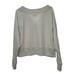Champion Women's Soft Touch Rib Mix V-Neck Cropped Pullover Natural