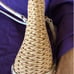 Brighton cream beige leather/rattan purse/bucket bag