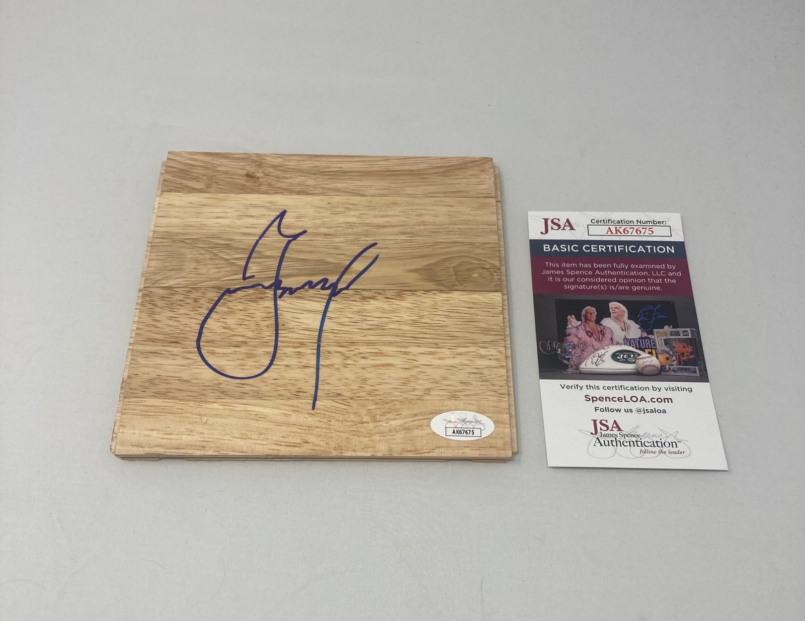 Jonas Valanciunas signed 6x6 Floor New Orleans Pelicans JSA COA