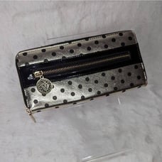 Anne Klein Zip Around Wallet Gold and Black Zip Coin Pocket and Card Bill Slots