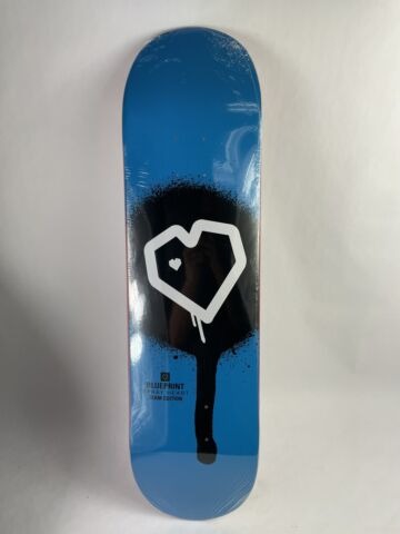BLUEPRINT skateboards deck 8.25” RARE quality Spray Heart Cyan