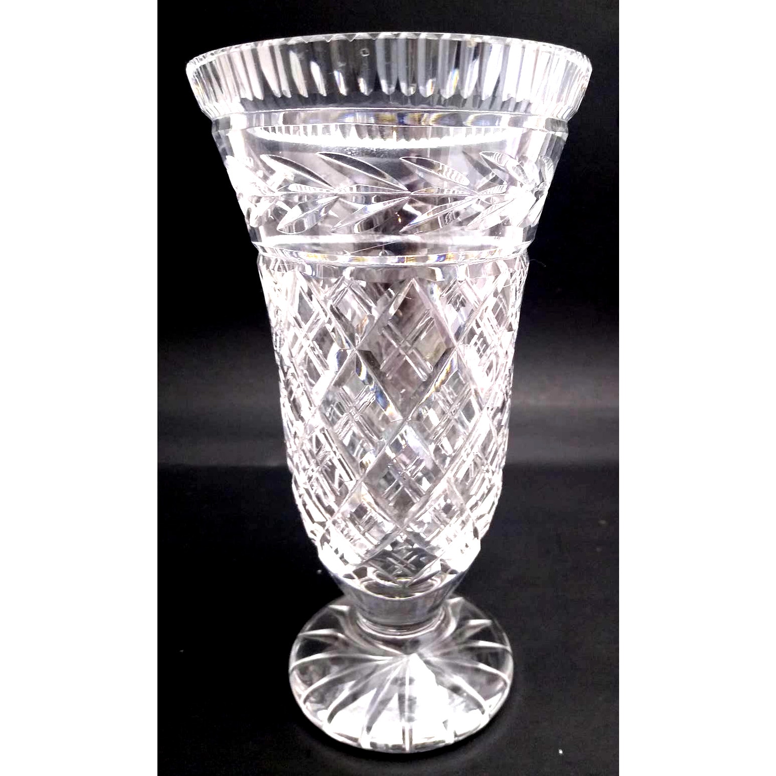 Vtg Waterford Crystal Retired Glandore 7 Vase Made In Ireland
