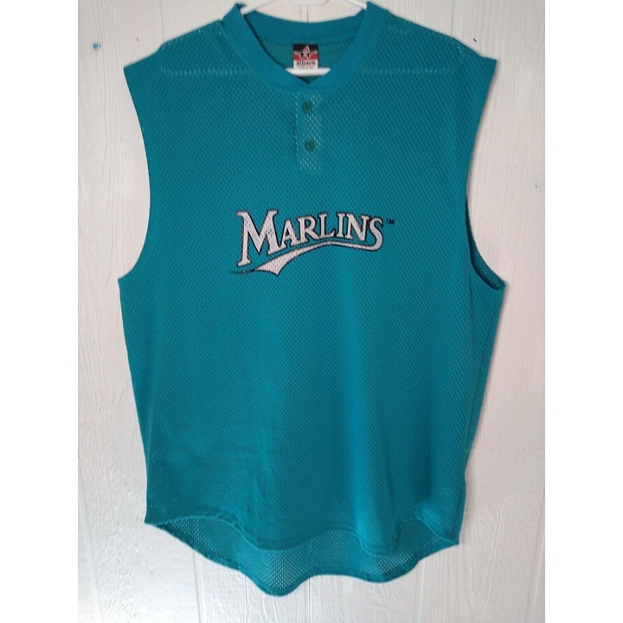 Alleson Athletics MLB Miami Marlins # 11 Jersey Men's XL Mesh Sleeveless Teal