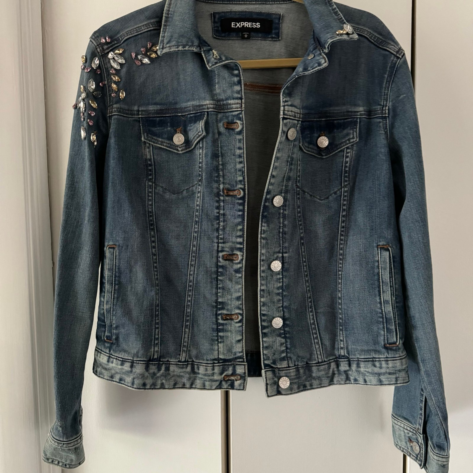 Express embellished Jean jacket