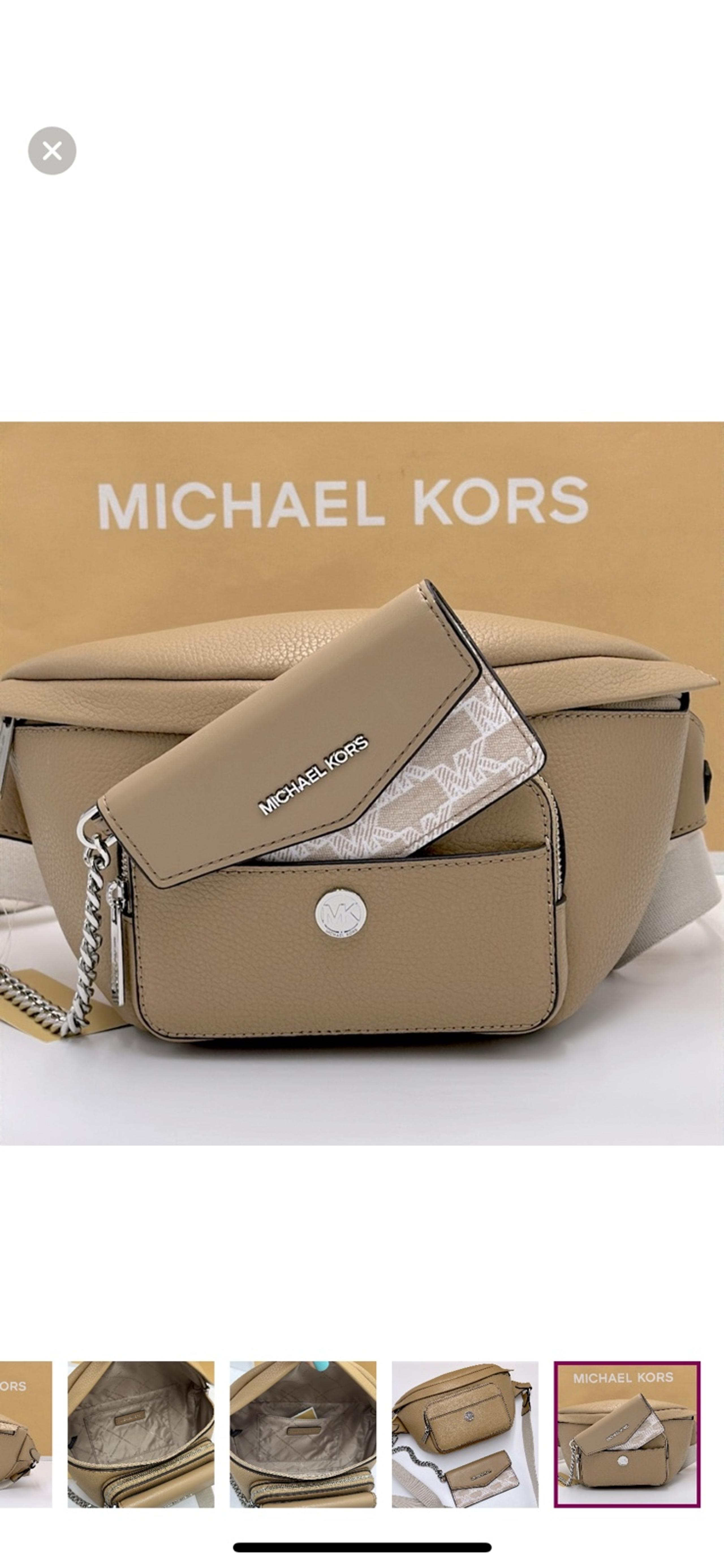 Michael Kors Maisie Large Pebbled Leather 2-in-1 Sling Fanny Pack Waist Belt Bag