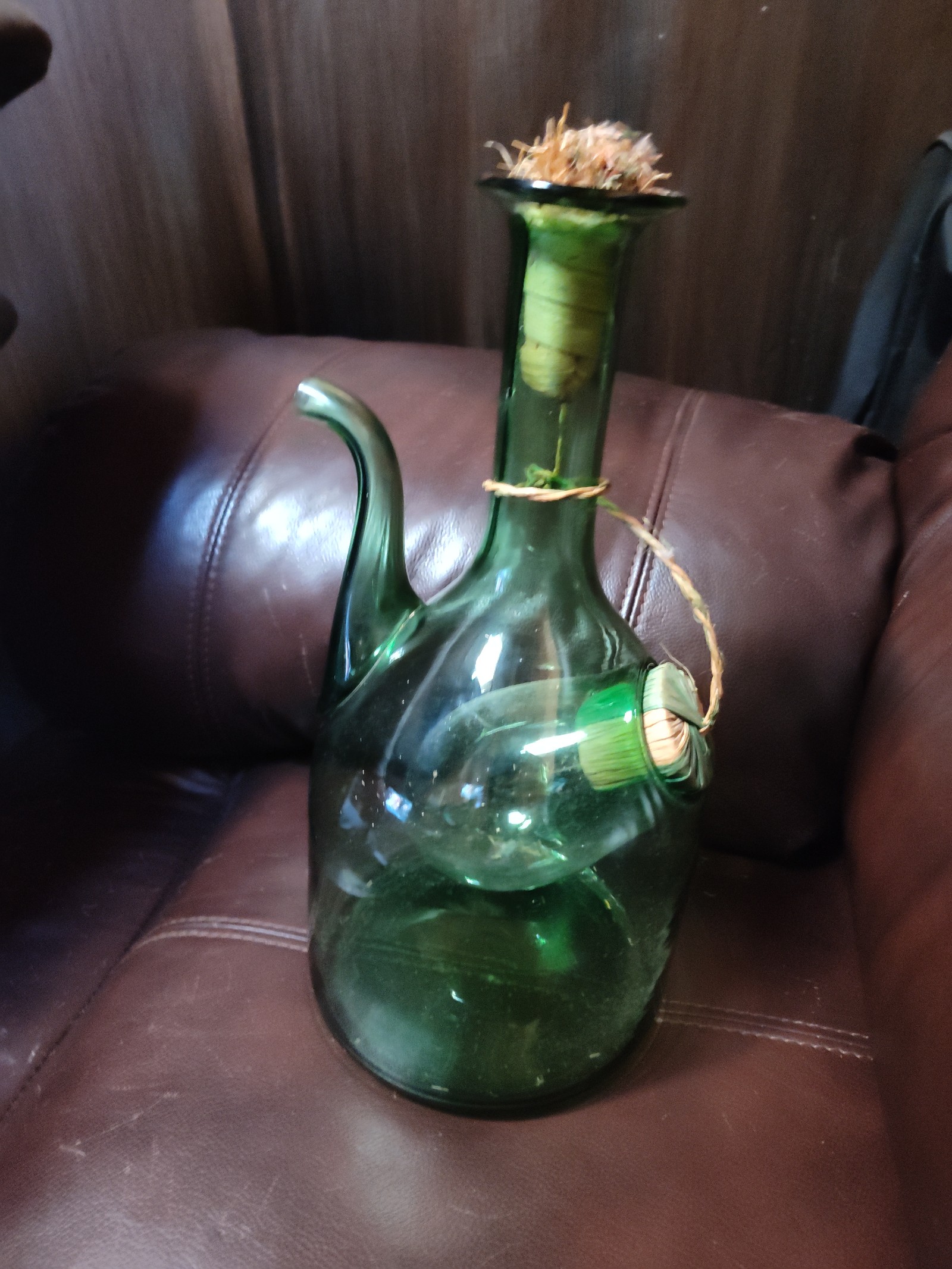 Vintage Vintage Hand Blown Wine Bottle with Ice Chamber
