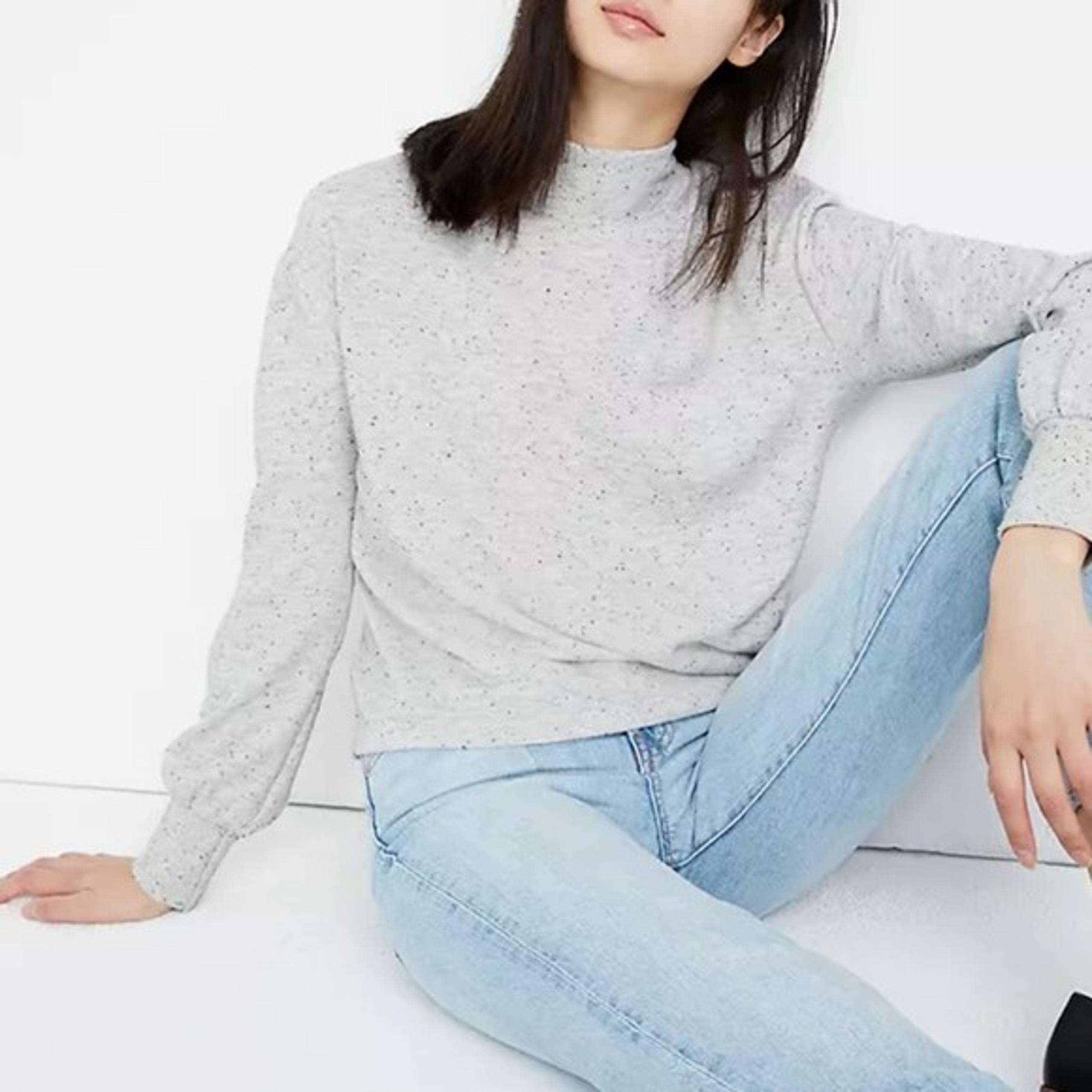Madewell | Light Gray Speckled Pullover