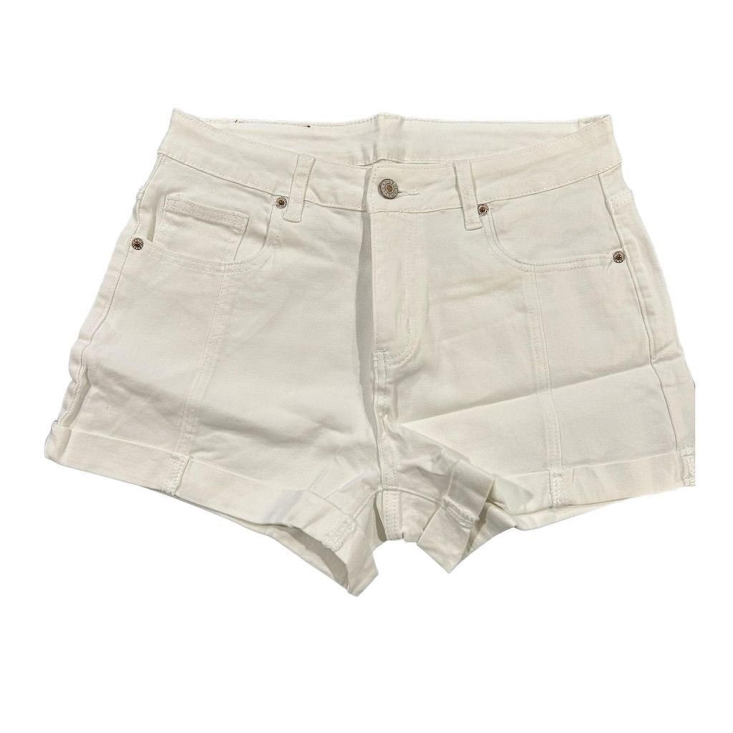 SHEIN Jean Shorts Women's Size Large White High Waist Cut Off Casual Summer NEW