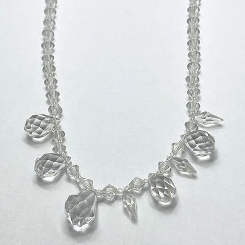 Vintage Crystal Drop Czechoslovakia Necklace