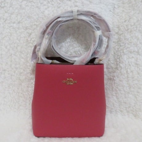 Coach Leather Small Town Bucket Bag (Strawberry Haze)