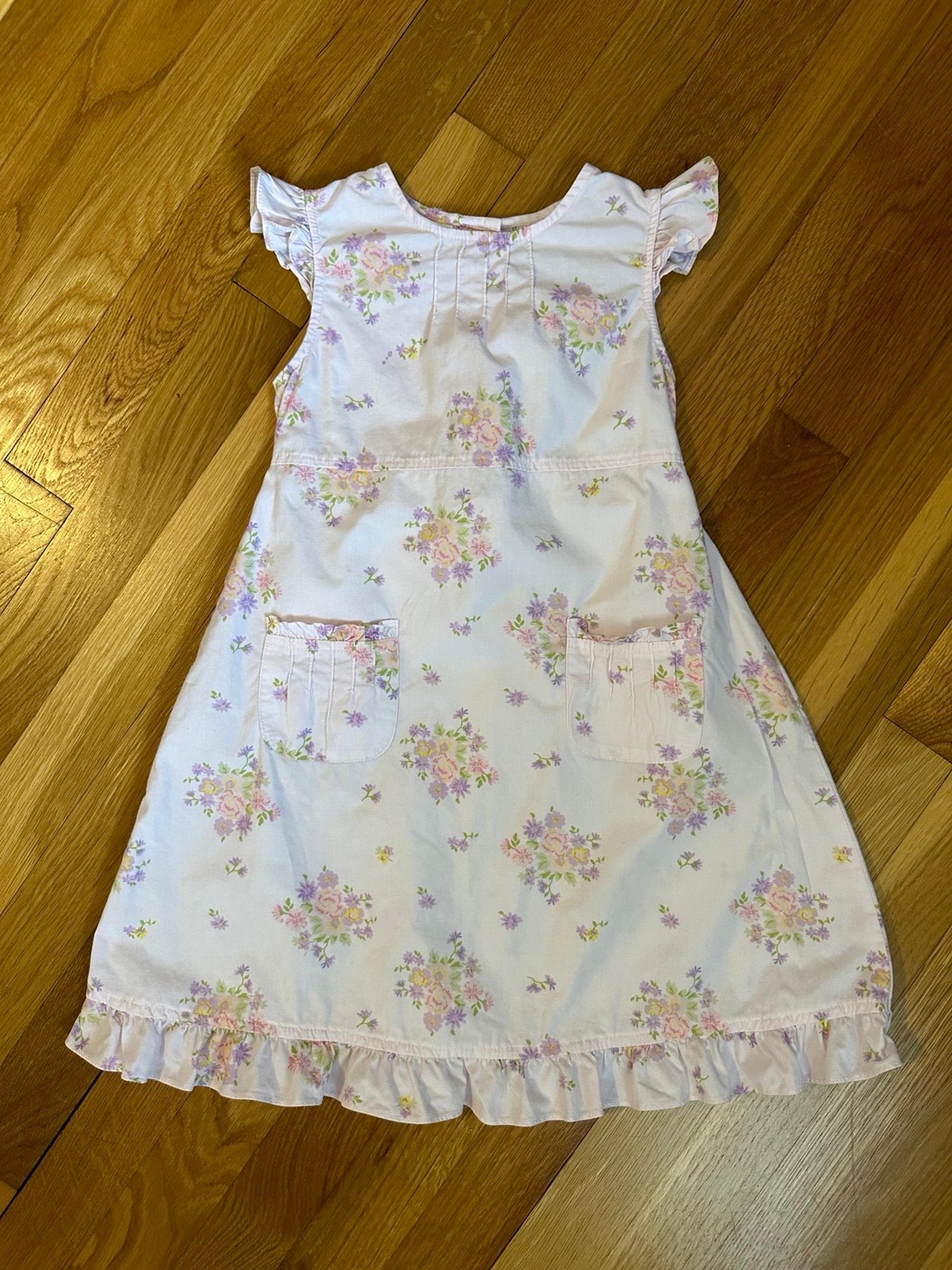 Vintage Laura Ashley Girls Dress size 4 pale pink flutter sleeves