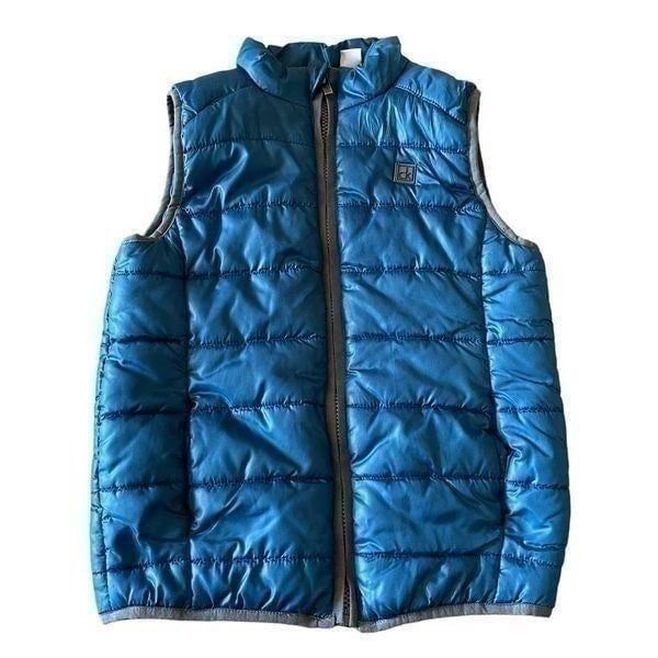 Calvin Klein Puffer Vest Lightweight Blue Zipper Front Unisex SZ 7