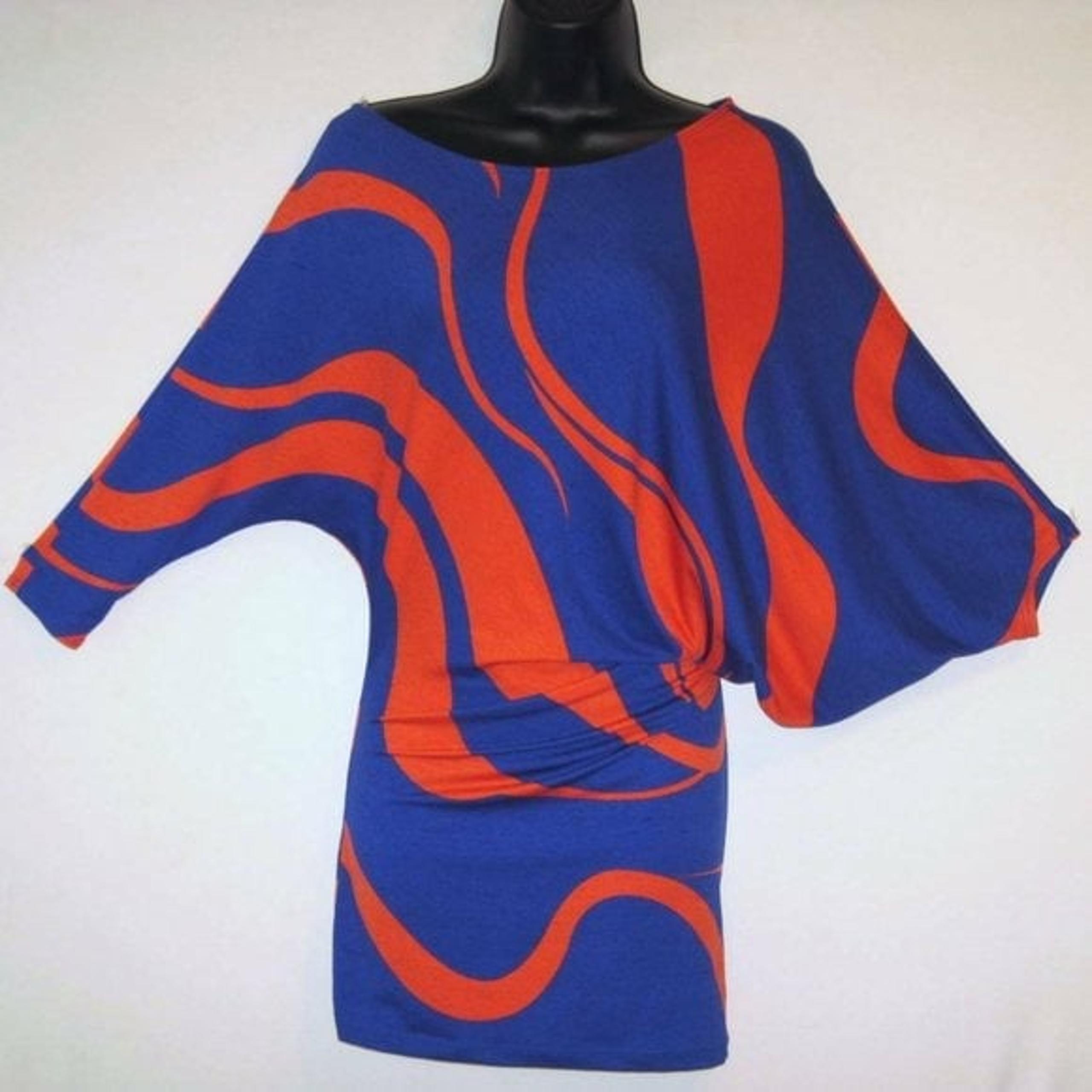 AGACI SMALL BLUE & RED MINI DRESS