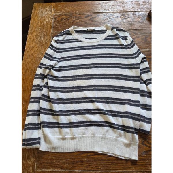 Peserico striped sweater linen blend sweater sz 46