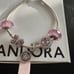 Pandora Heart Closure Bracelet with Pink Charm set