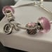 Pandora Heart Closure Bracelet with Pink Charm set