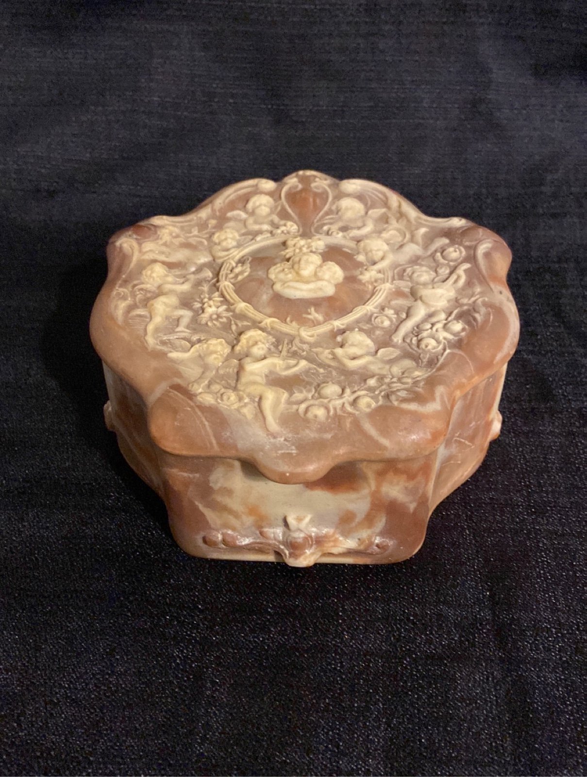 Genuine Incolay Stone jewelry box