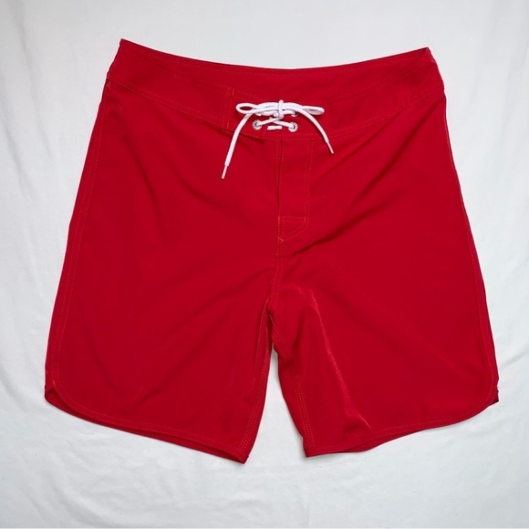 GREENLINES Red Board Short Men's 32 Red Swim Trunks bathing Suit Quick Dry Beach